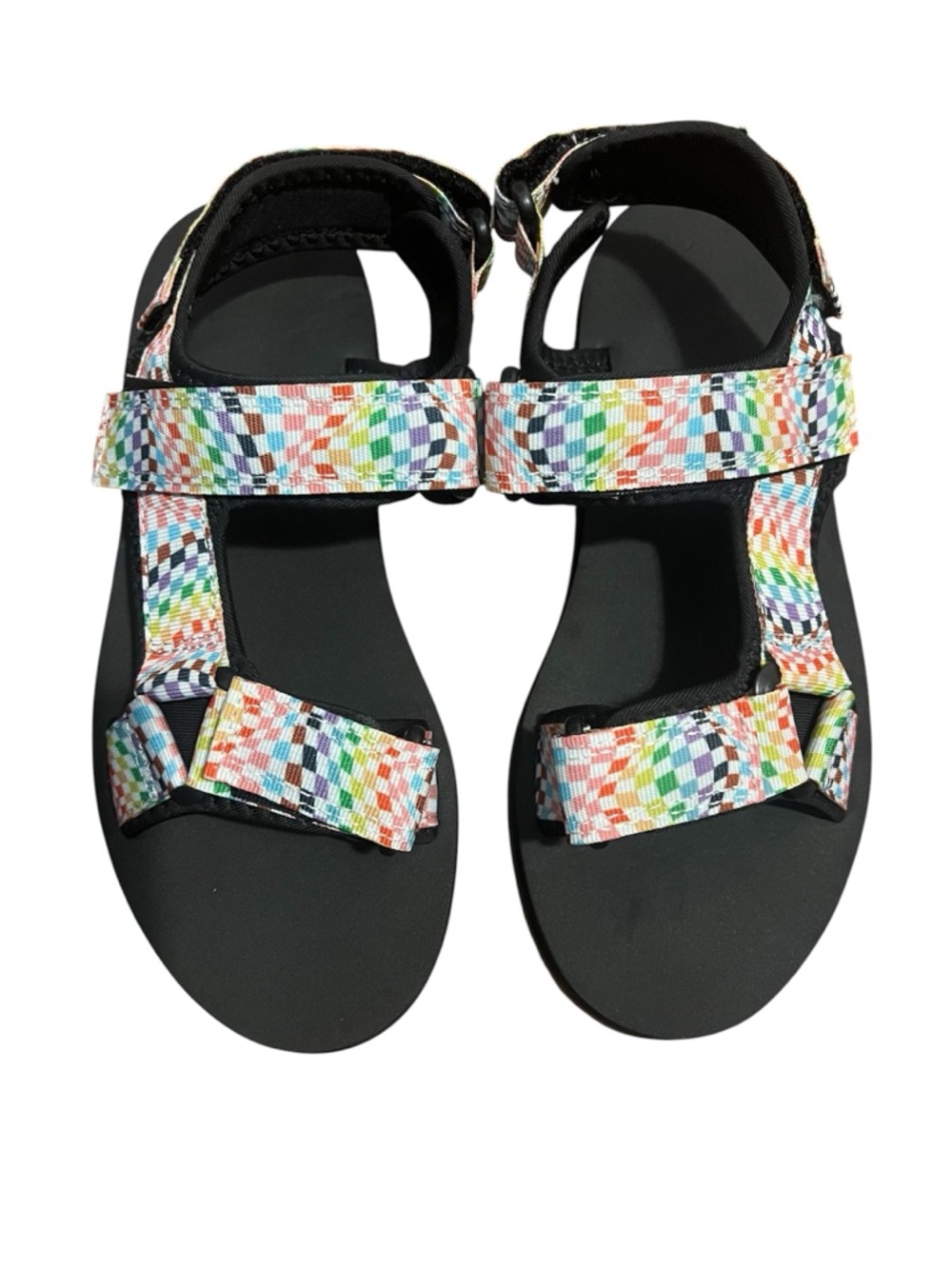 New Target Pride Collection Debbie Sandals Rainbow Checkered Unisex 7W/M5